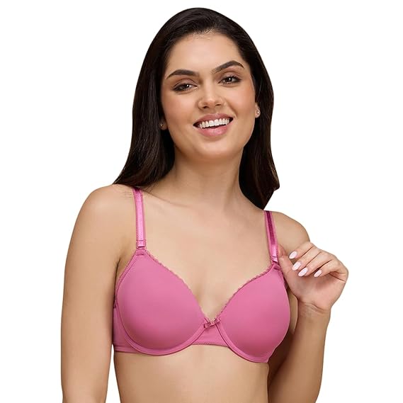 NYKD Women’s Cotton Blend Wired Padded T-Shirt Bra Casual Everyday Comfort & Support